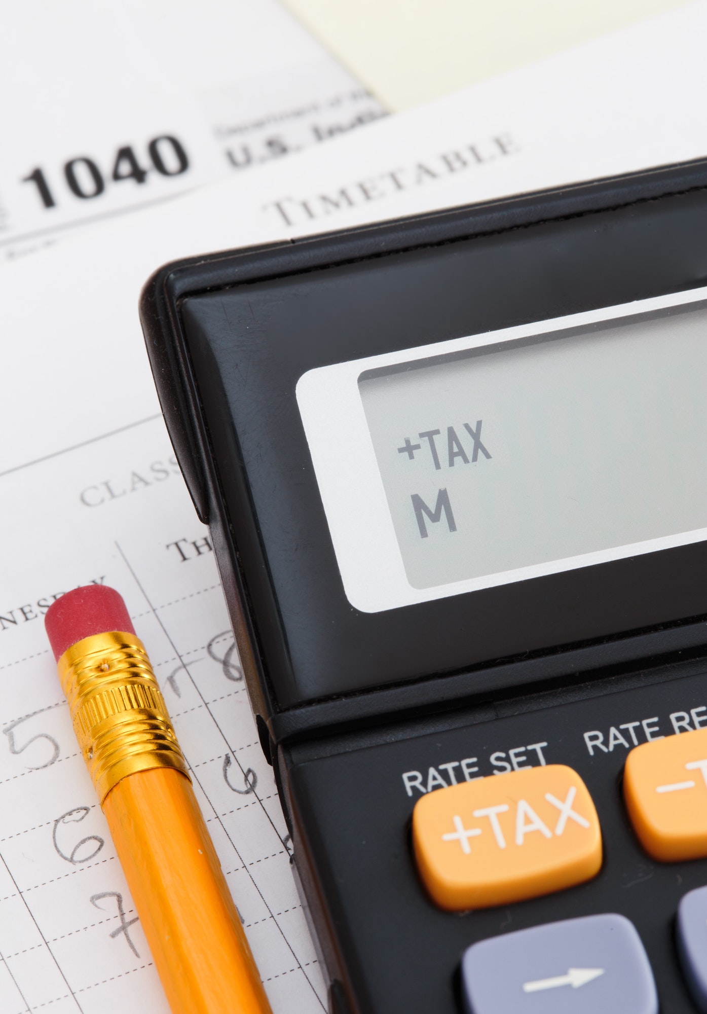 Filling out the individual income tax form. Income tax return. Calculate the income amount money